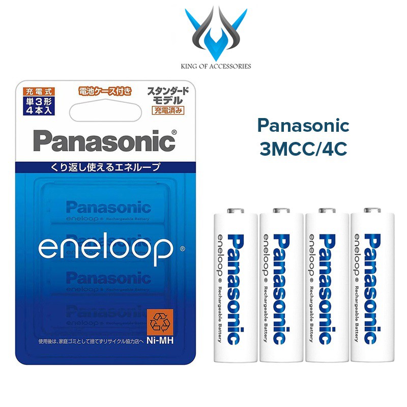 Vỉ 4 pin sạc AA Panasonic BK-3MCC/4C 1900mAh - phiên bản nội địa box Nhật