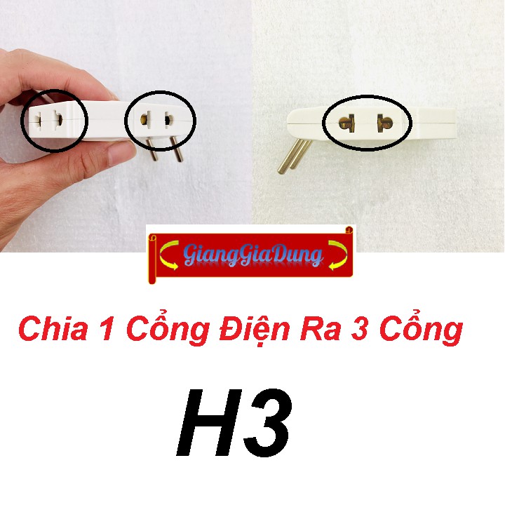 Ổ Chia Điện - Đầu Nối Thông Minh Chia Điện 1 Ra 3 Cửa Q3T SOPOKA Xoay 180 Độ Chịu Tải 2200W