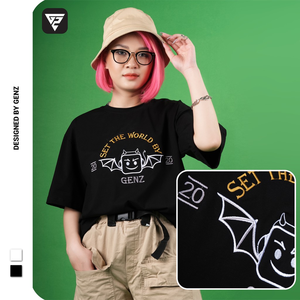 Áo thun tay lỡ GENZ phông Unisex nam nữ Premium Cotton oversize form rộng Devil Mascot | BigBuy360 - bigbuy360.vn