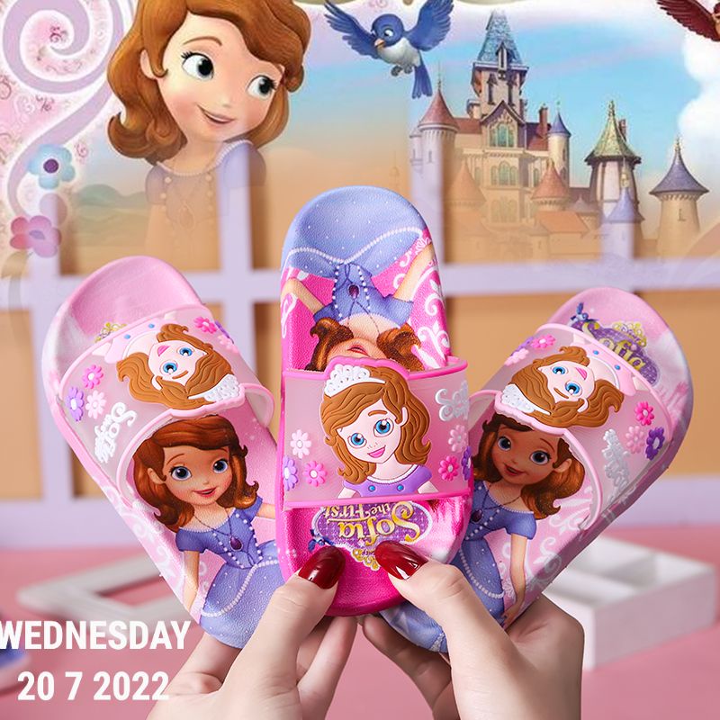 Dép lê, dép eosa cho bé gái hình công chúa cao cấp siêu mềm êm chân bé