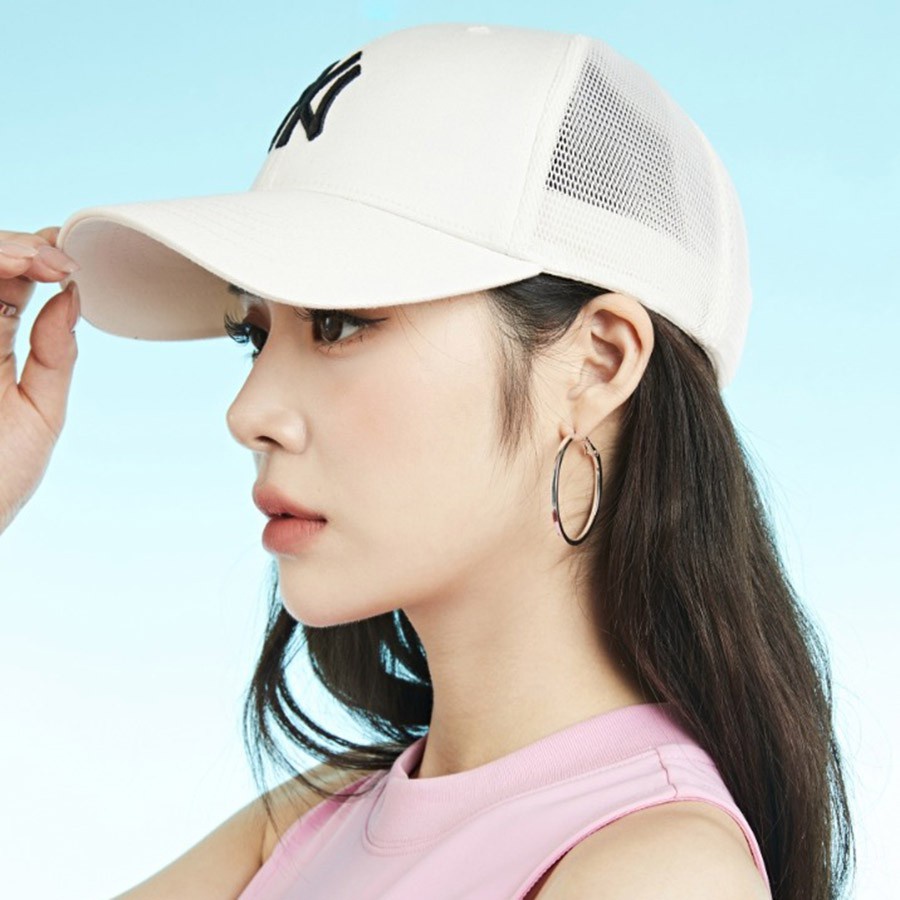 MŨ MLB BASIC MESH CAP NEW YORK YANKEES WHITE