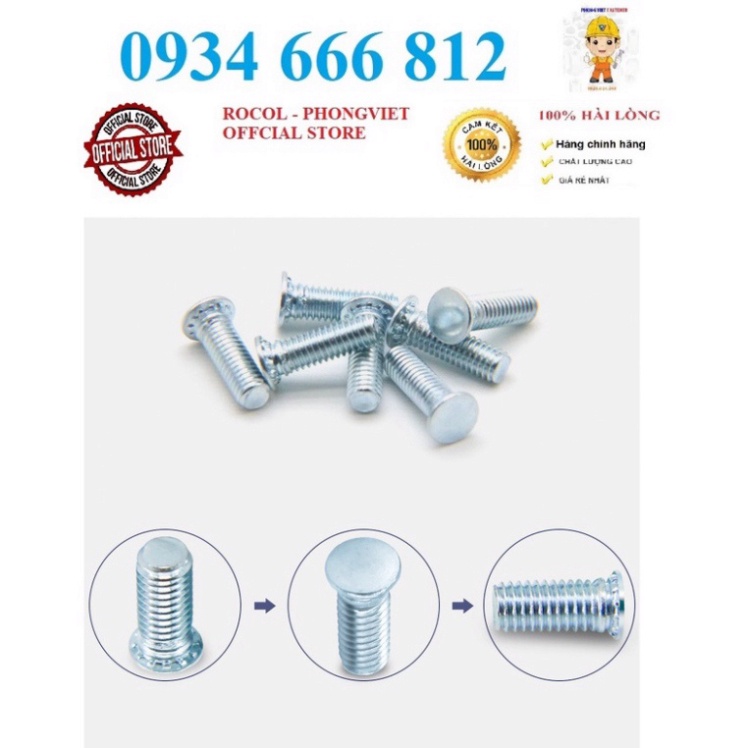 Combo 50c vít chống xoay FH M5X10, M5X15, M5X20 thép mạ