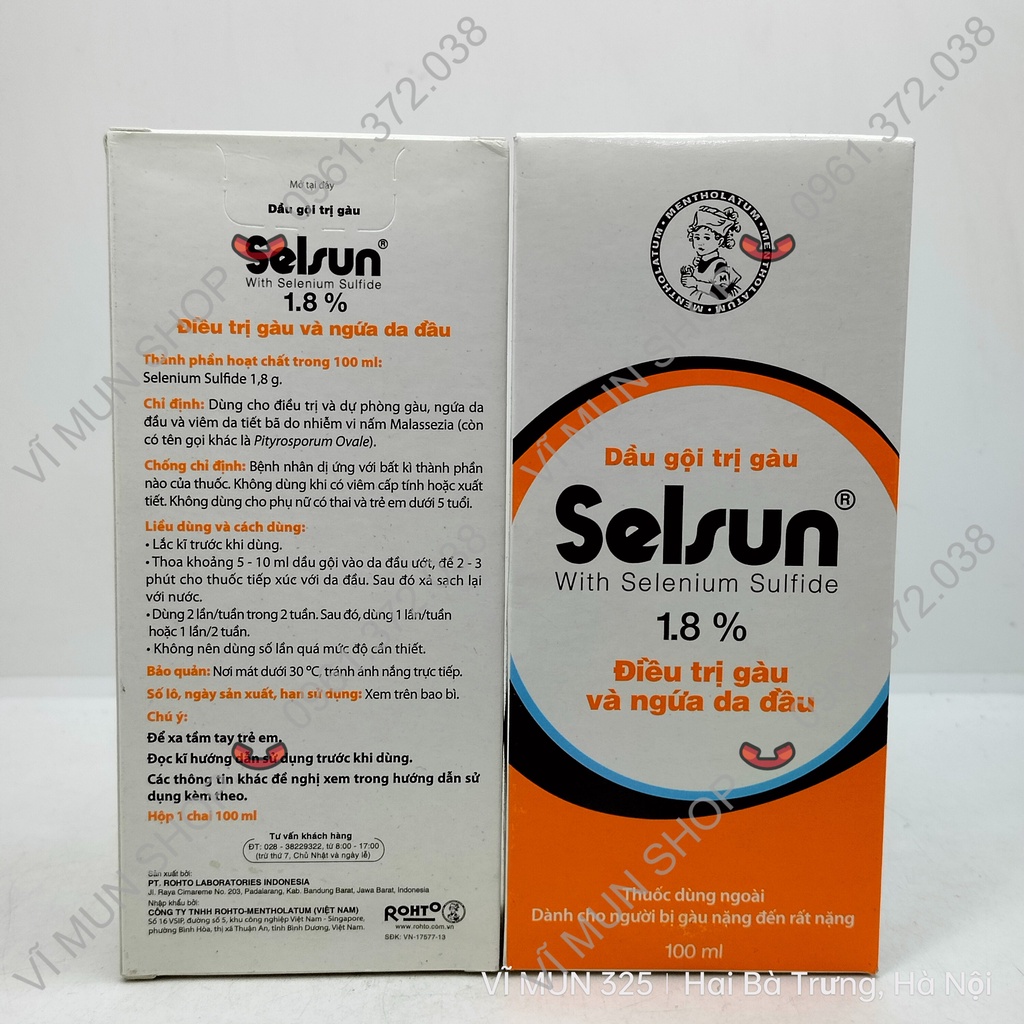 DẦU GỘI SELSUN 1.8% SELENIUM SULFIDE dùng cho người gàu nặng chai 100ml