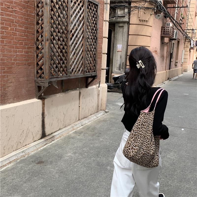 Túi đeo vai IELGY cỡ lớn họa tiết da báo thời trang cho nữ