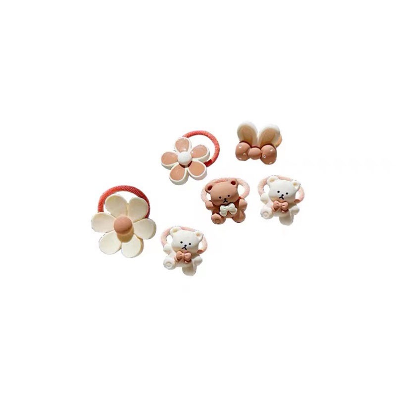 Set 20 Dây Buộc Tóc Co Giãn Gắn Nơ / Hoa Dễ Thương Cho Bé Gái