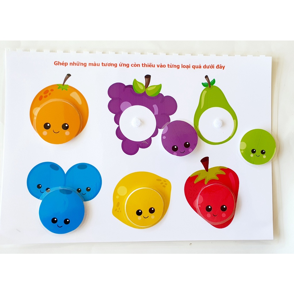20 Trang Học Liệu Bóc Dán Tương Tác -Theo PP Giáo Dục Sớm Montessori- Học Liệu Dính Dán