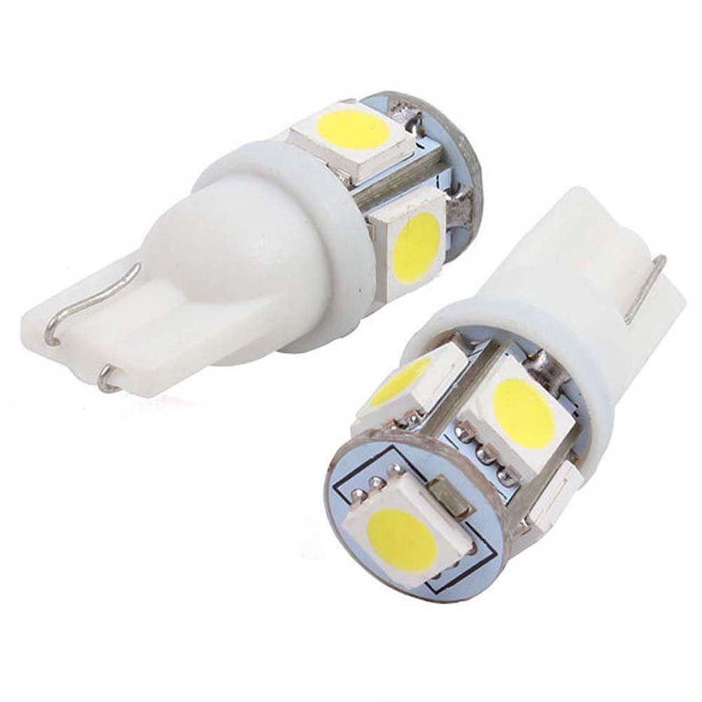 Set 2 bóng đèn Led T10 5 SMD W5W 168 cho đèn báo rẽ/ đèn bên hông/ đèn lùi xe hơi