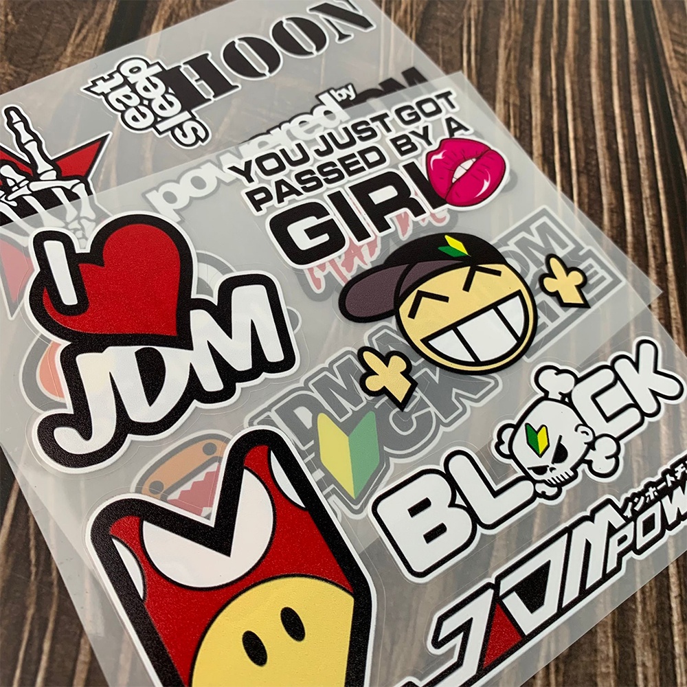 1 Nhãn Dán Logo JDM Chất Liệu PU Chống Nước Trang Trí Mũ Bảo Hiểm Xe Máy