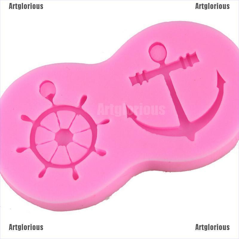 1 Khuôn Silicone Tạo Hình Mỏ Neo Trang Trí Bánh