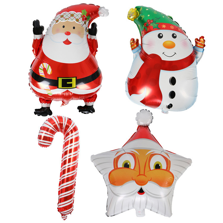 Bong bóng họa tiết ông già noel / người tuyết / tuần lộc trang trí giáng sinh
