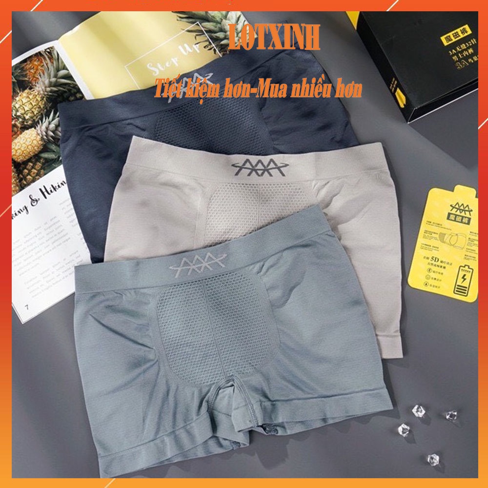 [Combo Hộp 3 Quần] Sịp Đùi Nam Cotton Cao Cấp, Quần Lót BOXER Chất Liệu Co Dãn 4 Chiều Thấm Hút Mồ Hôi LOTNAM15