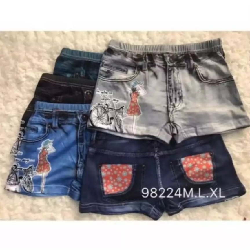 Quần short ngắn bé gái thun giả jean siêu xinh siêu kute