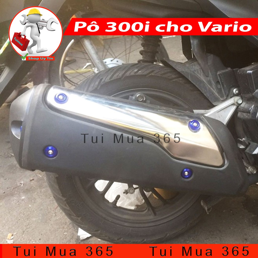 Pô 300i Kèm Pas và Cổ Pô Độ Cho Honda Vario, SH Mode, Click, PCX, Air Blade 125