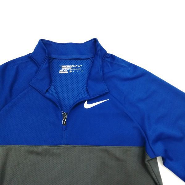 TH9610XAM Áo thun nam chui đầu dài tay xám phối xanh dương Nike - Hàng Mỹ