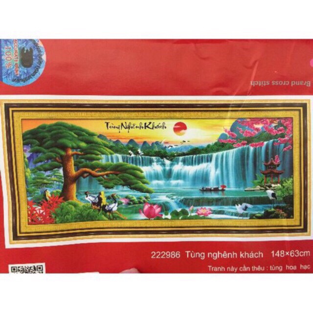 Tranh thêu 3D TÙNG NGHÊNH KHÁCH 222986 (148×63cm) chưa thêu