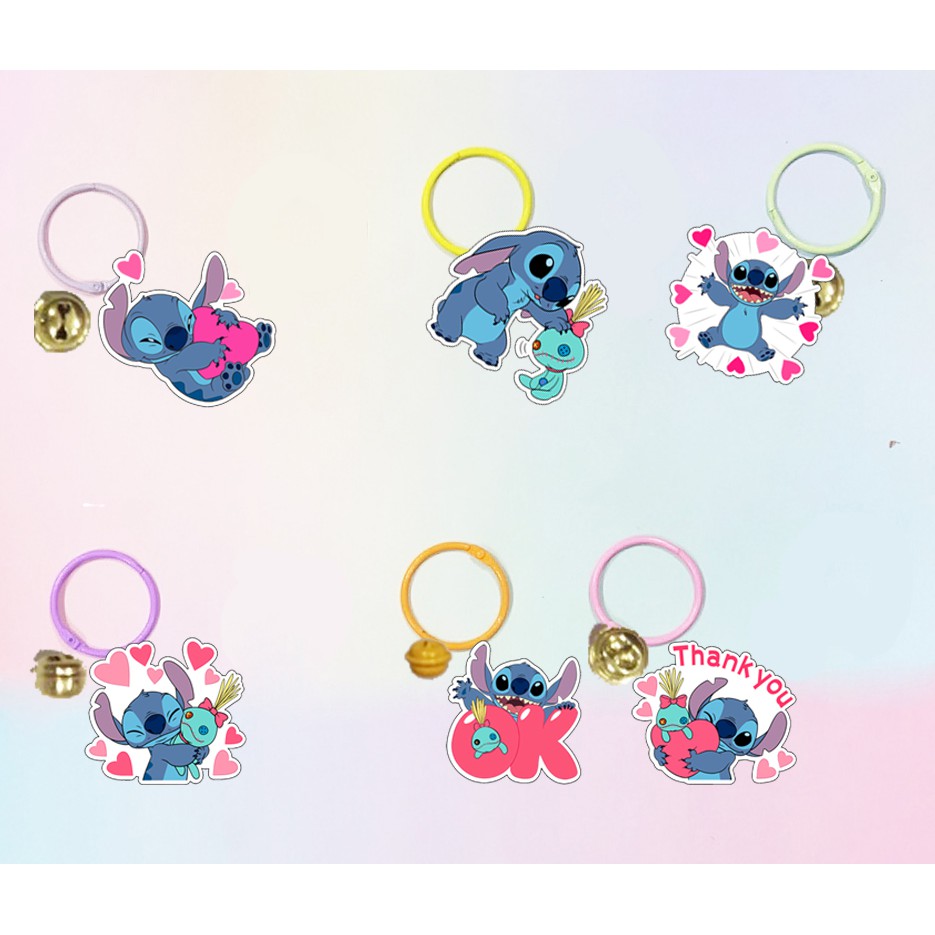 Móc khoá stitch dẹt vòng MKI18 móc khoá cute móc khoá dễ thương