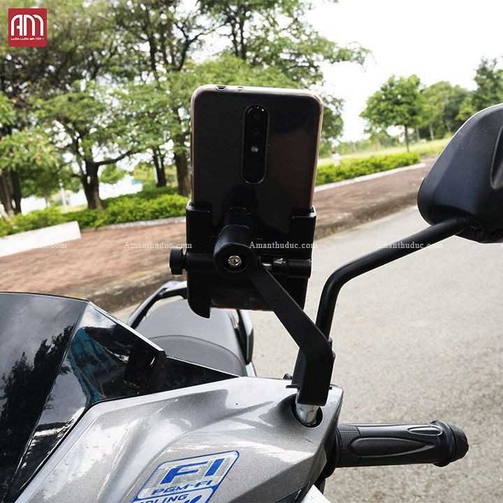 Giá đỡ - Kẹp điện thoại gắn xe máy Inox C2  cao cấp chống rung chống trượt - gắn điện thoại siêu chắc chắn