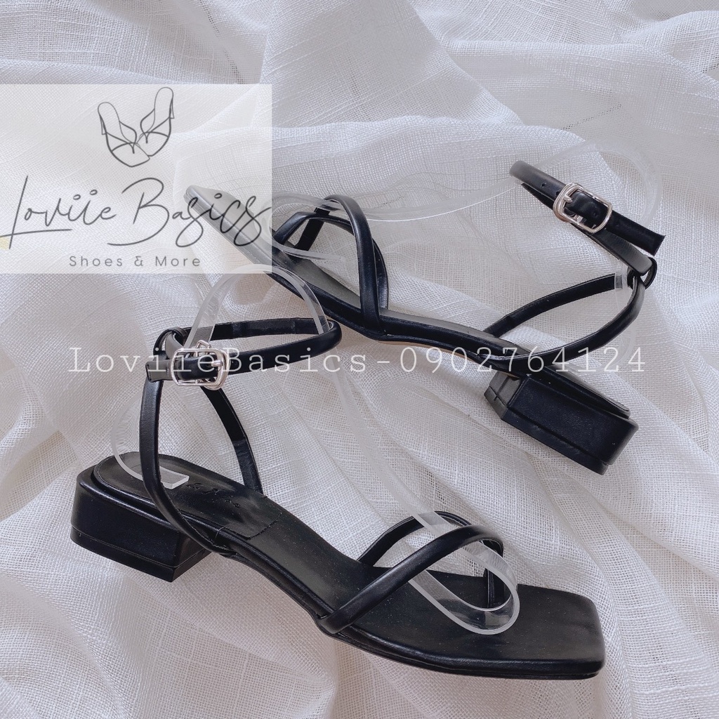 GIÀY SANDAL NỮ LOVIIE BASICS - SANDAL QUAI MẢNH XỎ NGÓN THỜI TRANG - GIÀY QUAI HẬU MŨI VUÔNG ĐẾ BỆT S220304