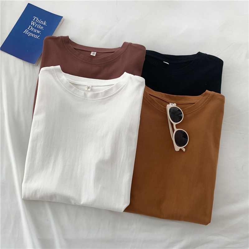 SUXI Áo Thun Cotton Tay Ngắn Dáng Dài Form Rộng Size Lớn Cho Nữ