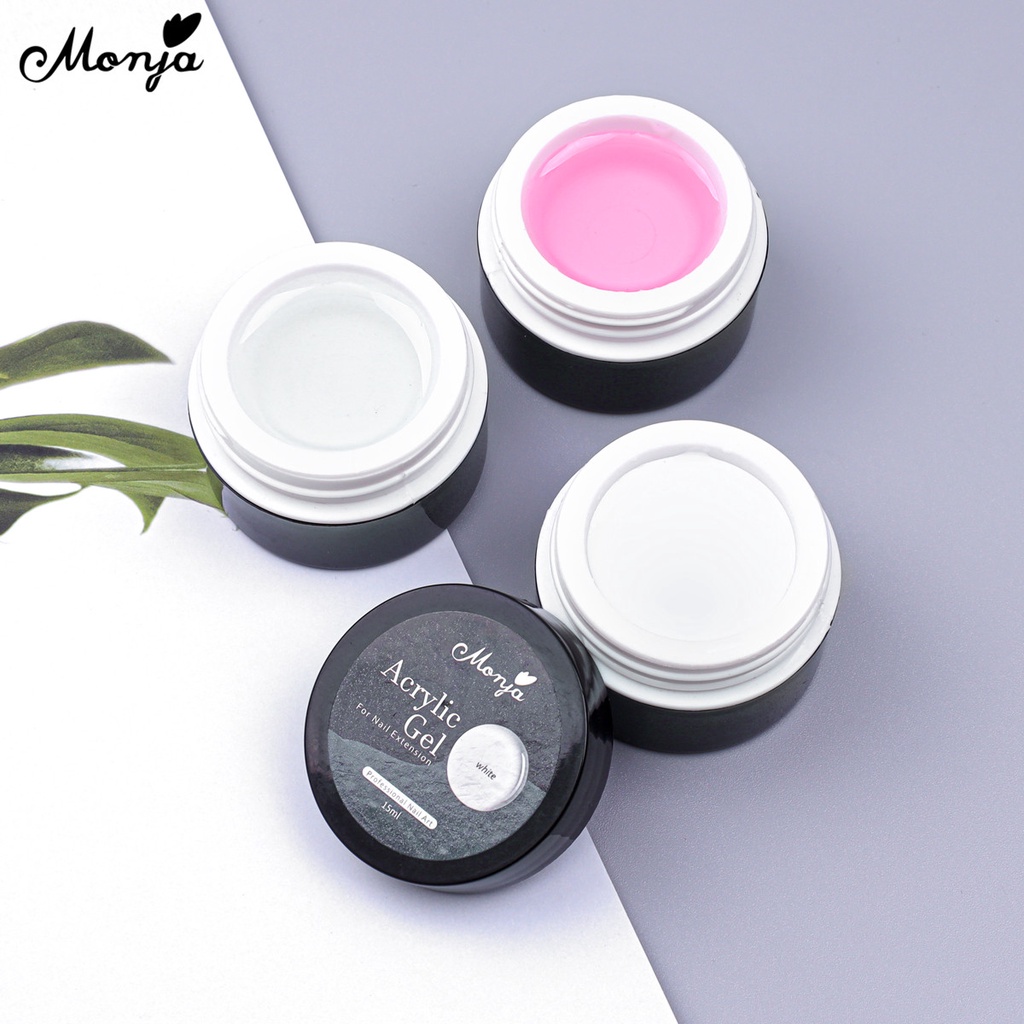 Gel đắp nối dài móng tay MONJA nhanh chóng nhiều màu sắc tùy chọn 15ml