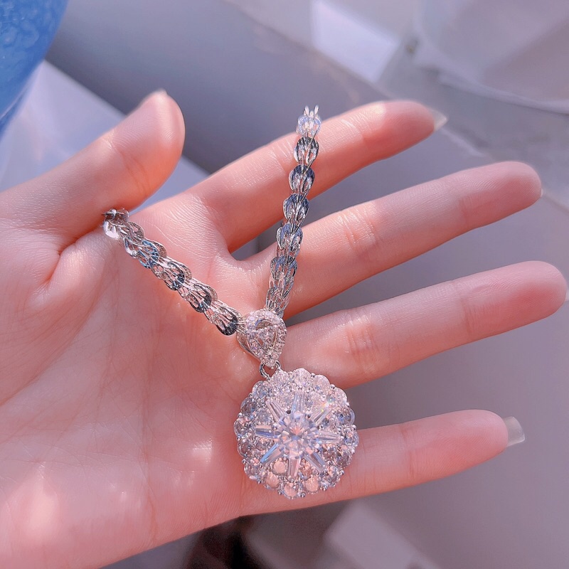 Dây chuyền đuôi phụng kèm mặt xi bạch kim siêu sáng siêu bền Kami