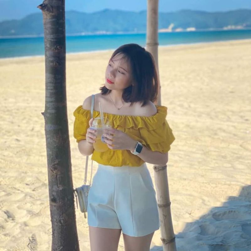 quần short đùi nữ cạp cao chất tuyết mưa