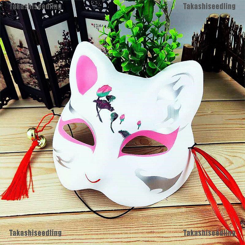 Mặt nạ cáo Kitsune phong cách Nhật Bản chuyên dụng để hóa trang Halloween