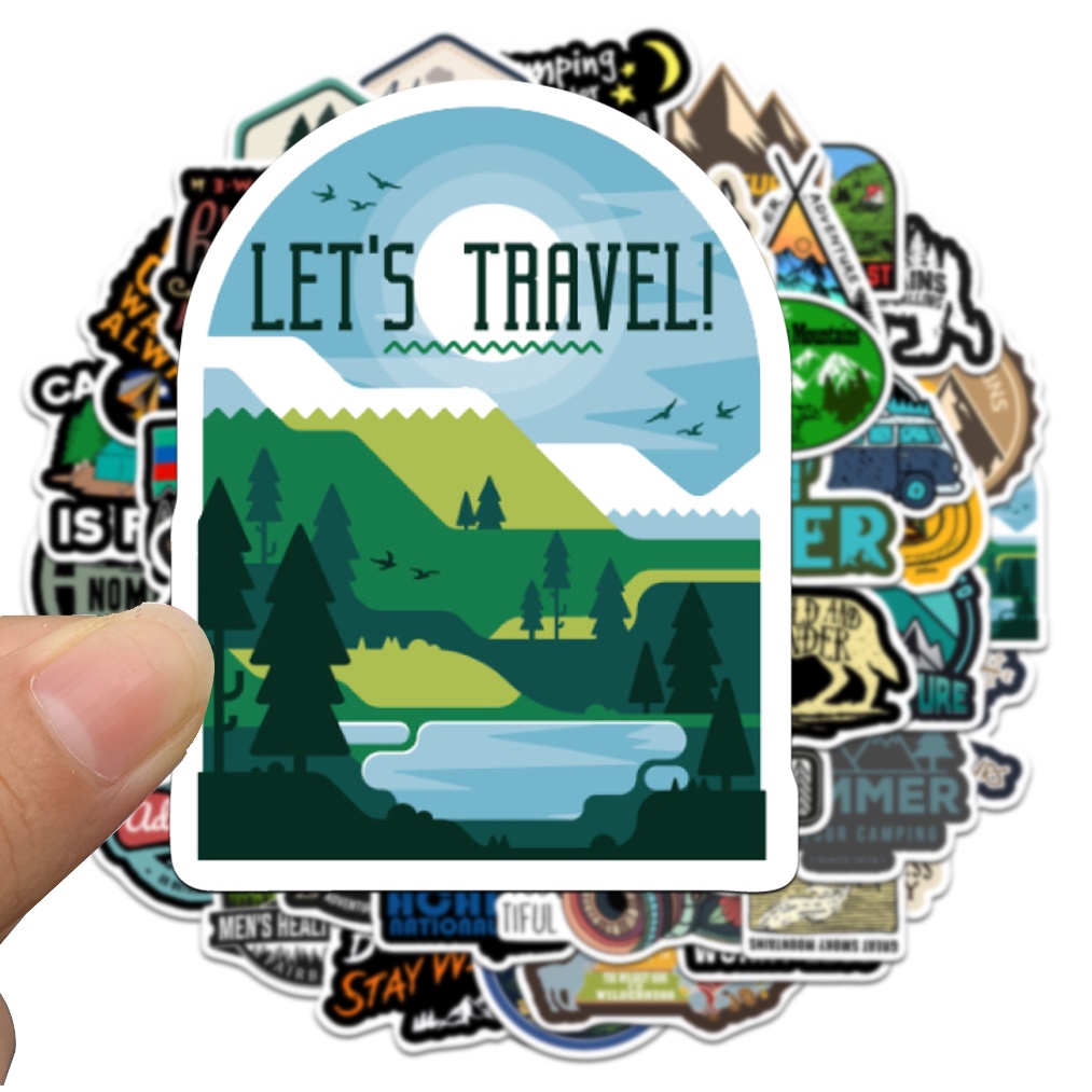 Bộ 10/50 Sticker Hoạt Hình Chống Thấm Nước