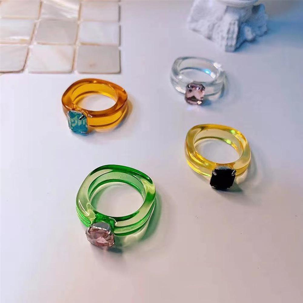 Nhẫn Hình Học Nhiều Màu Phong Cách Cổ Điển Dành Cho Nữ