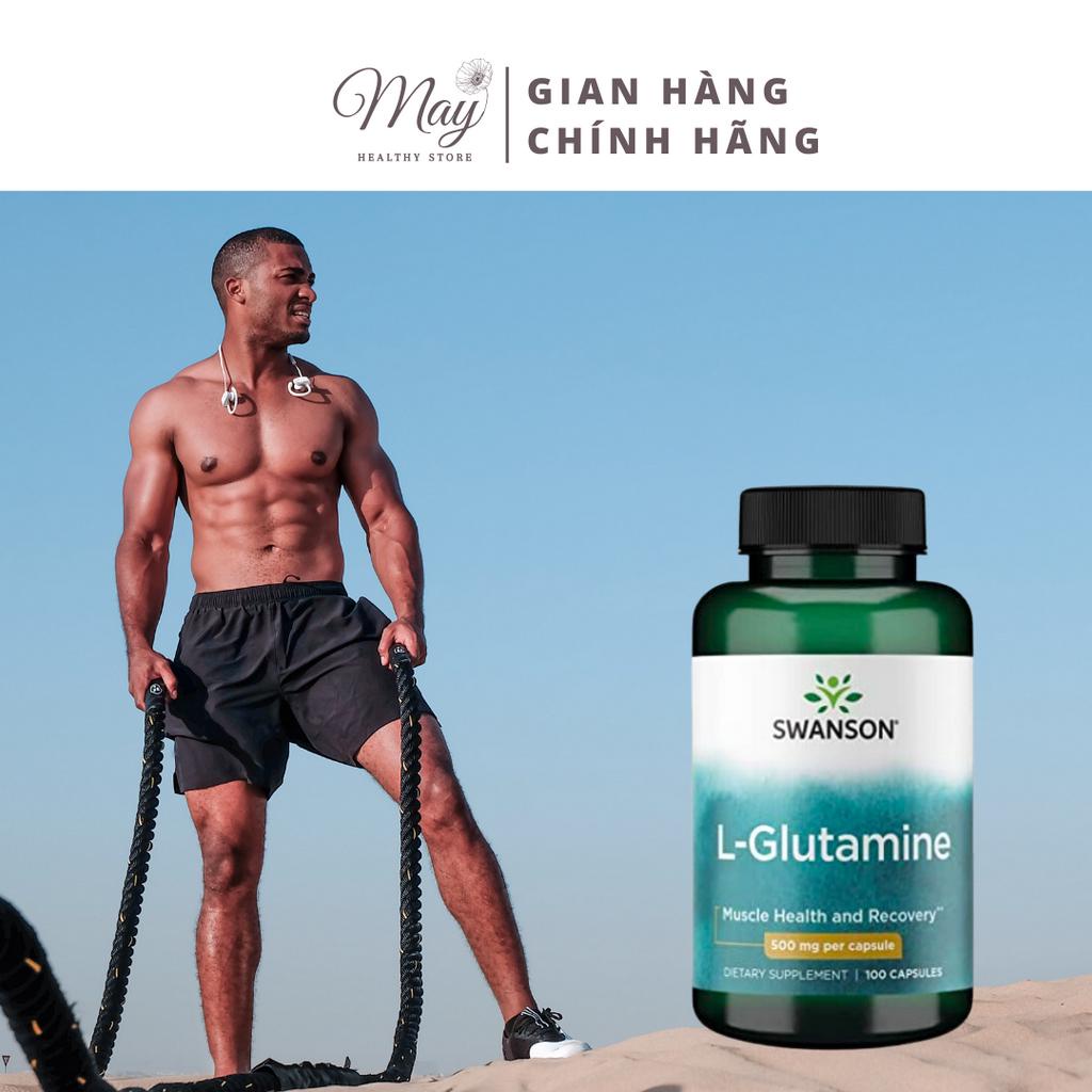 Viên Uống Swanson L-Glutamine 500mg Hỗ Trợ Tăng Cường Phát Triển Cơ Bắp