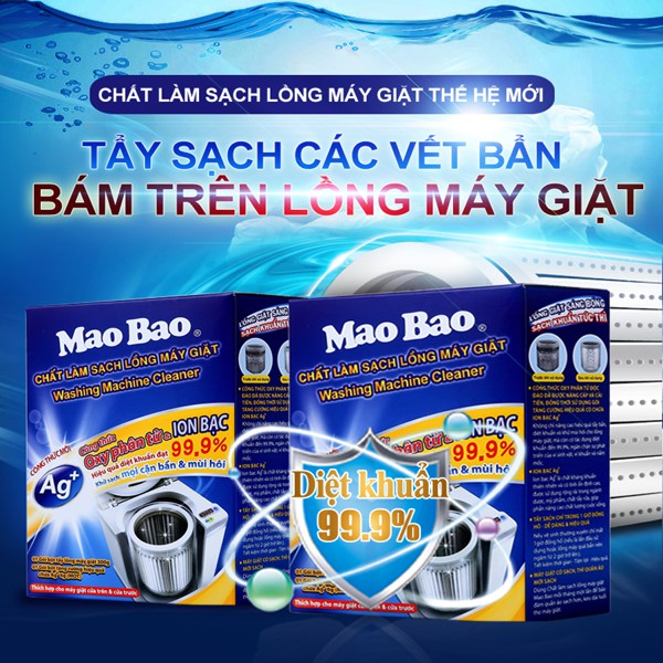 Tẩy Lồng Giặt Mao Bao ion Bạc Nâng Cấp Mới 300g+6g