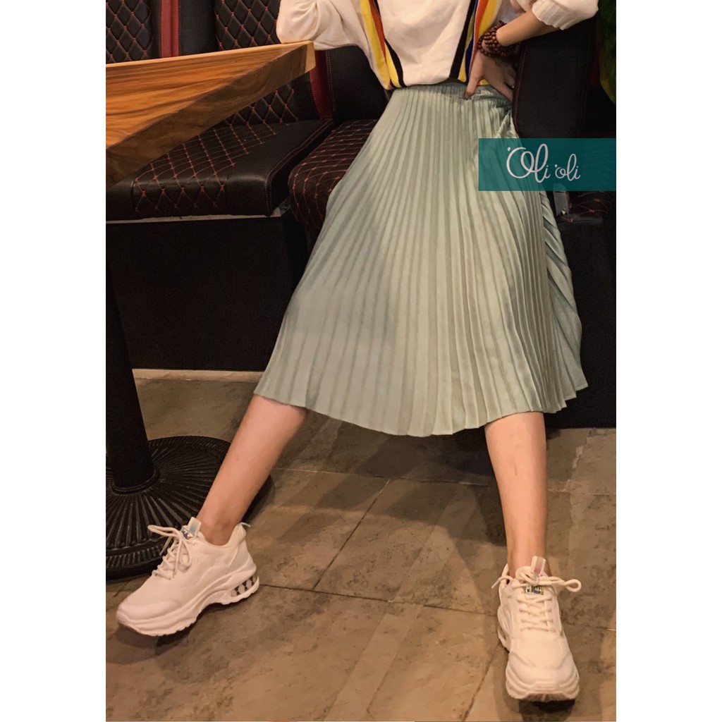 CHÂN VÁY XẾP LY màu xanh ngọc Olioli Fashion | BigBuy360 - bigbuy360.vn