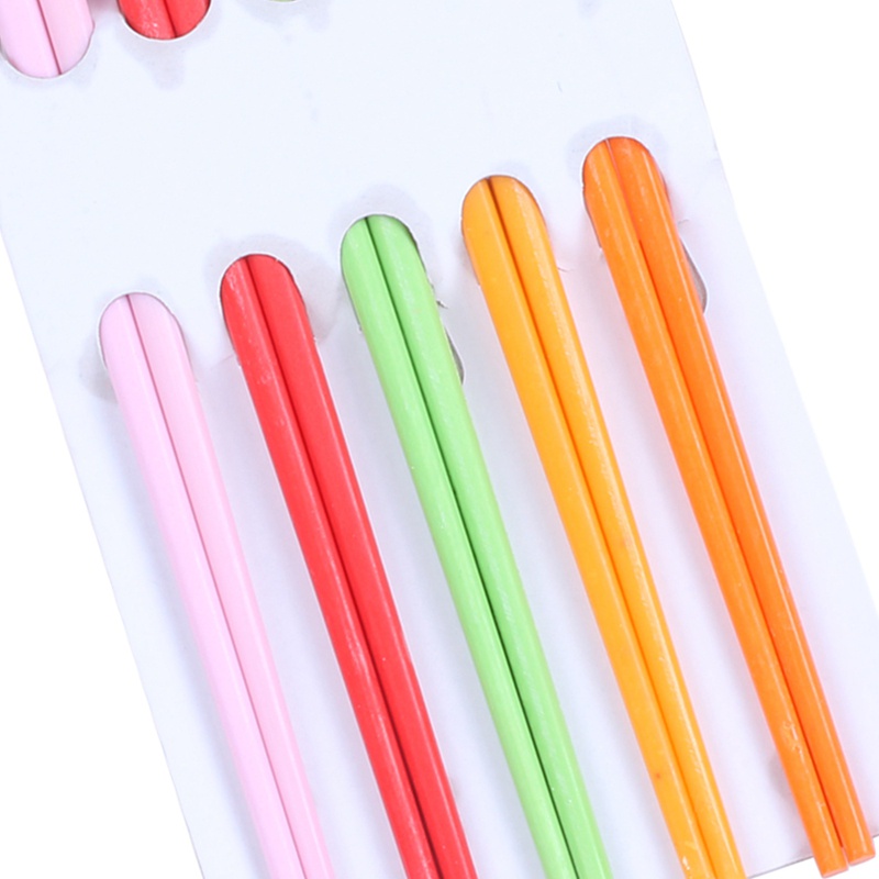 Set 5 Đôi Đũa Nhựa Dài 8.7 &quot;Nhiều Màu Sắc Phong Cách Trung Hoa