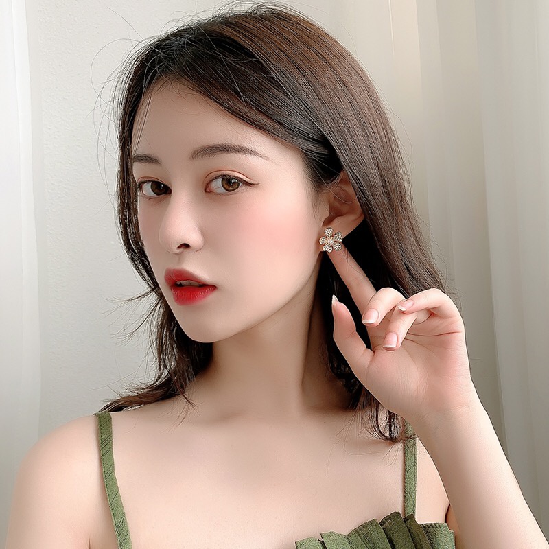 Hoa Tai Mạ Bạc Phong Cách Retro Hàn Quốc 2023
