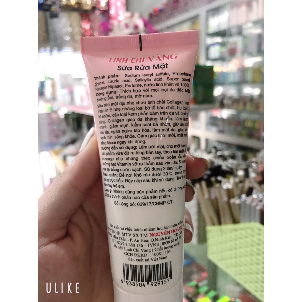 sữa rữa mặt LINH CHI VÀNG dưỡng ẩm-trắng da 70g [chuẩn hàng cty 100%]
