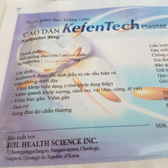 Cao dán Hàn Quốc Kefentech hiệu quả viêm khớp, đau cơ  - Đông Anh Pharmart