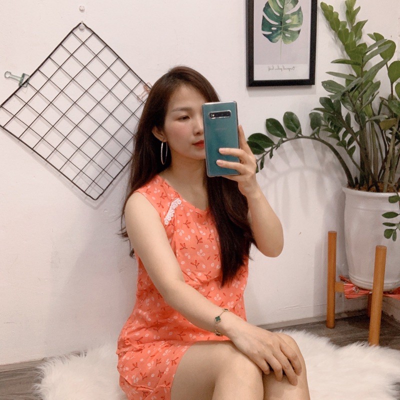Bộ Lanh Đùi Việt Thắng Áo Ba Lỗ Phối Ren Quần Đùi