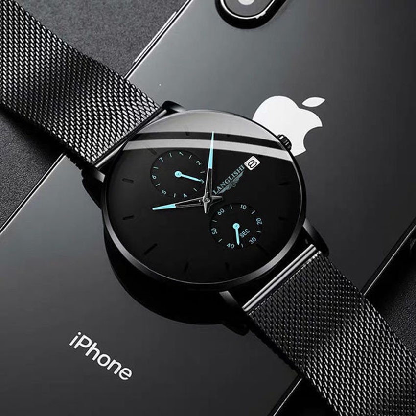 Đồng hồ dạ quang nam langlishi  , Đồng hồ dây thép đẵng cấp lịch lãm nhất 2021,DH02A - lucas shop | BigBuy360 - bigbuy360.vn