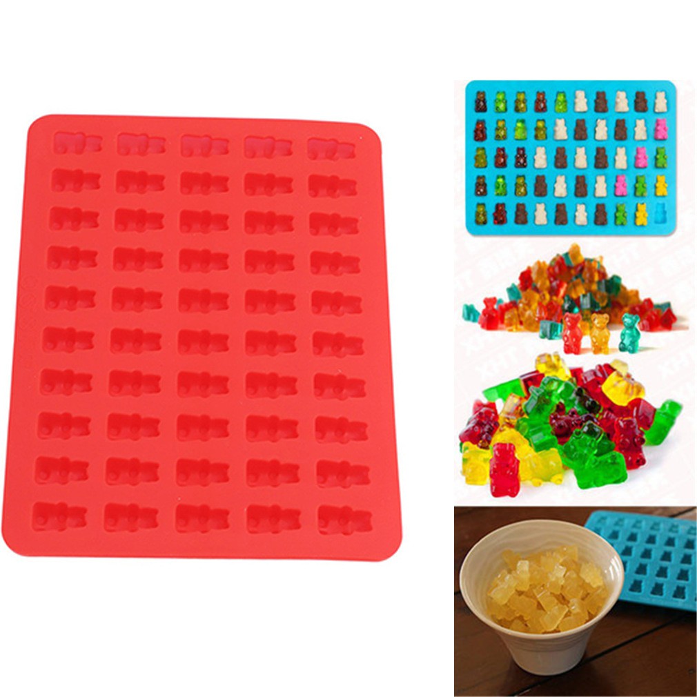 SG - Khuôn silicon làm kẹo dẻo, kẹo chip chip, socola hình gấu mini