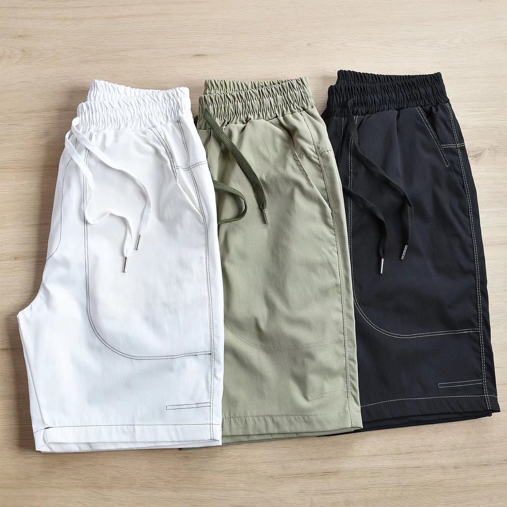 Quần Short Thể Thao Dáng Rộng Phối Túi Lớn Phong Cách Hàn Quốc Thời Trang Cho Nam Size M-3XL