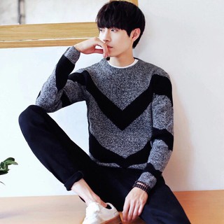 ÁO LEN NAM NỮ HỌA TIẾT SỌC CHÉO CÁ TÍNH MS3988