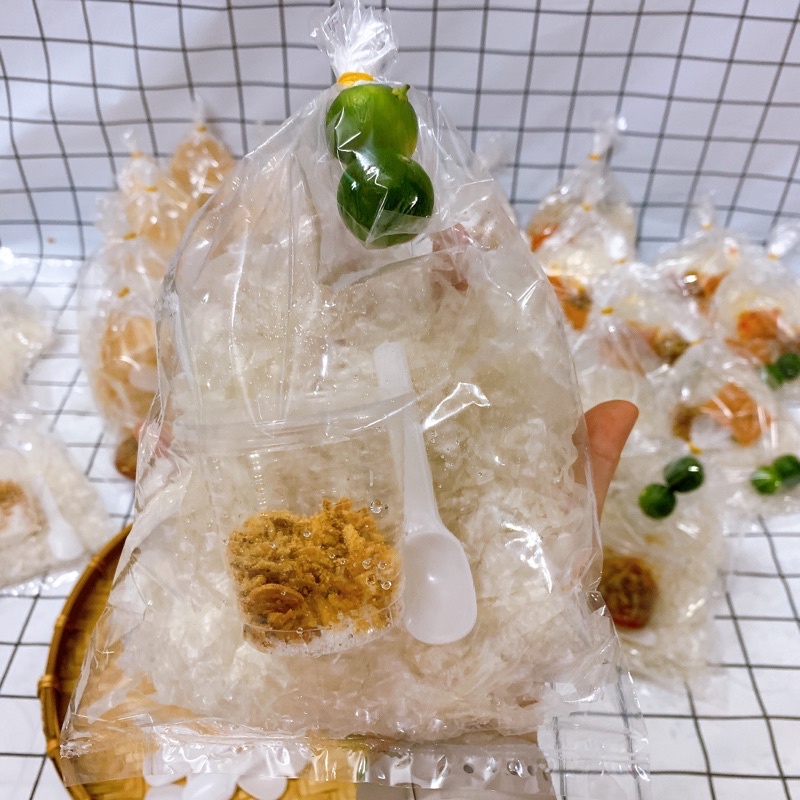 Bánh Tráng Sợi Phơi Sương Dẻo Chấm Muối Hành Phi Cay Cay Không Dầu Mỡ Tíc Tắc