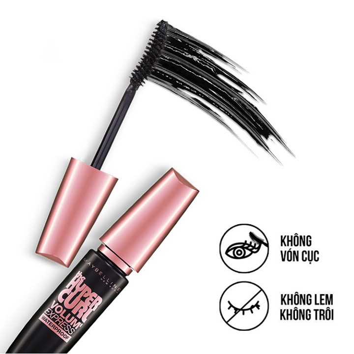 [CHÍNH HÃNG_CÓ TEM] Mascara Làm Dài Và Cong Mi Maybelline The Hyper Curl Volum Express Waterproof 9.2ml