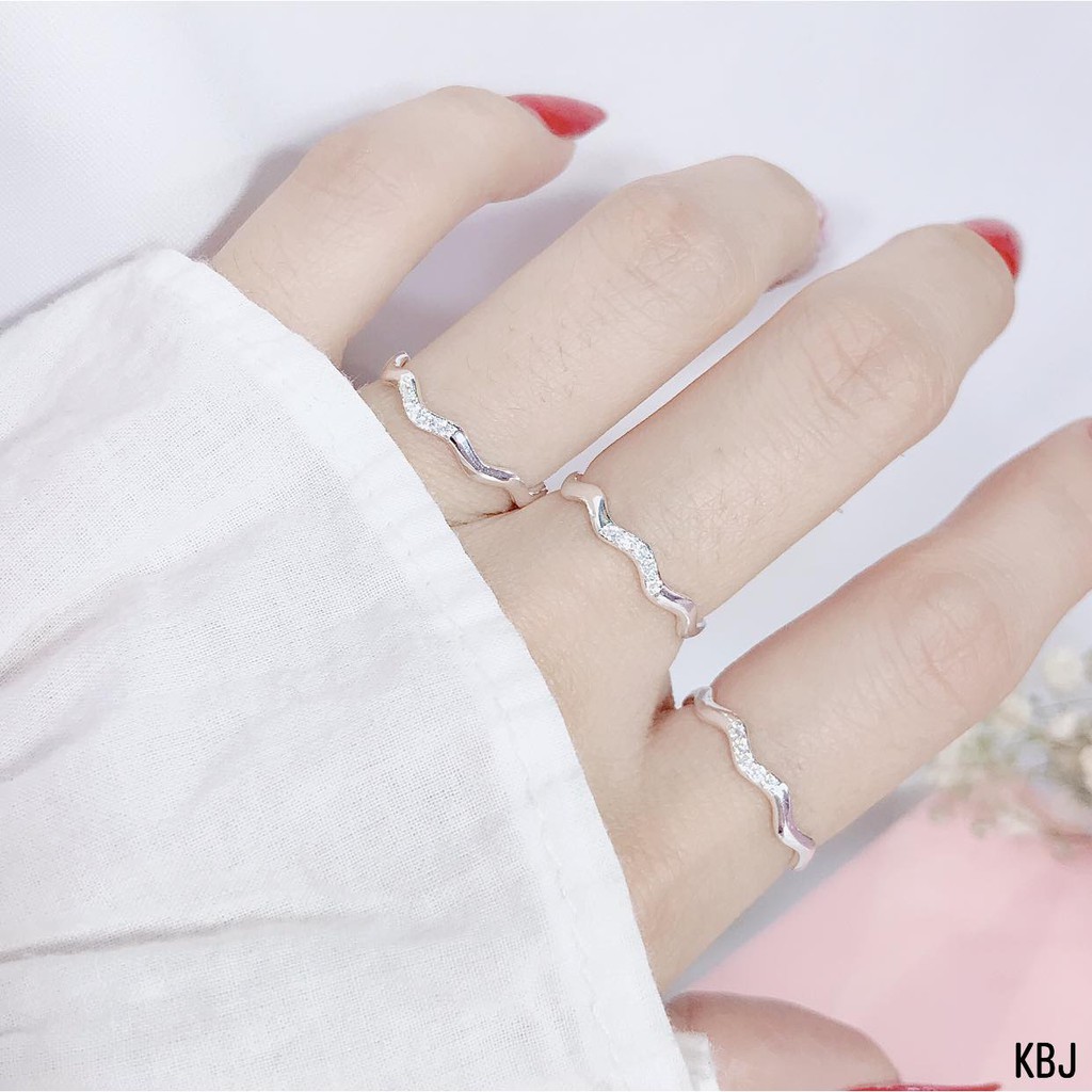NHẪN SÓNG BẠC TA XINH-NHẪN BẠC ĐẸP CHO NỮ