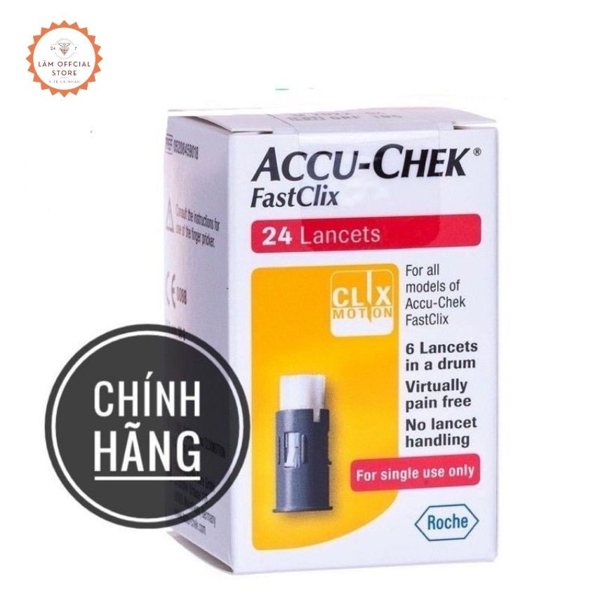 Kim lấy máu, kim thử tiểu đường  ACCU CHEK FastClix 24 kim dùng cho bút thử đường Accu Chek Fastlix KLMACCU