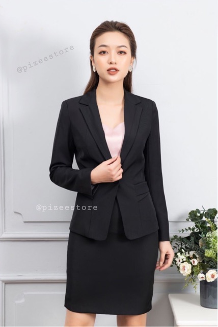 Bộ vest nữ công sở Pizee ACC65 1 nút cao cấp | BigBuy360 - bigbuy360.vn