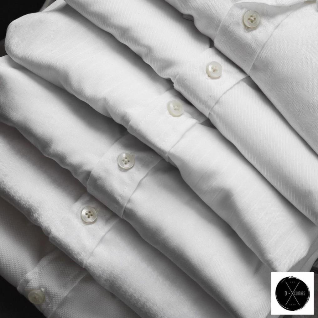 Áo sơ mi ngắn tay A..ber, Áo sơ mi nam có cổ màu trắng trẻ trung có túi ngực trái dễ phối đồ - dclothes -K(&1 !