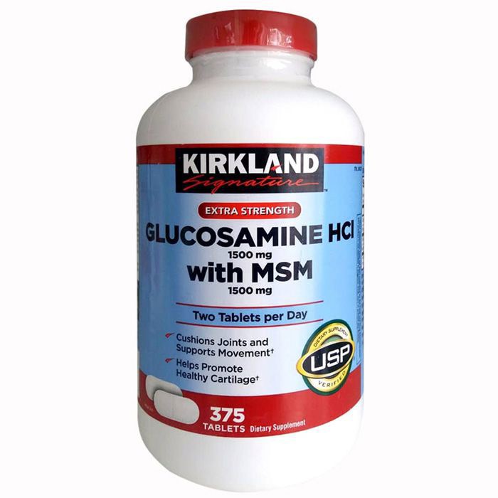 Viên uống Glucosamin HCL 1500mg With MSM 1500mg - Kirkland (375 Viên)