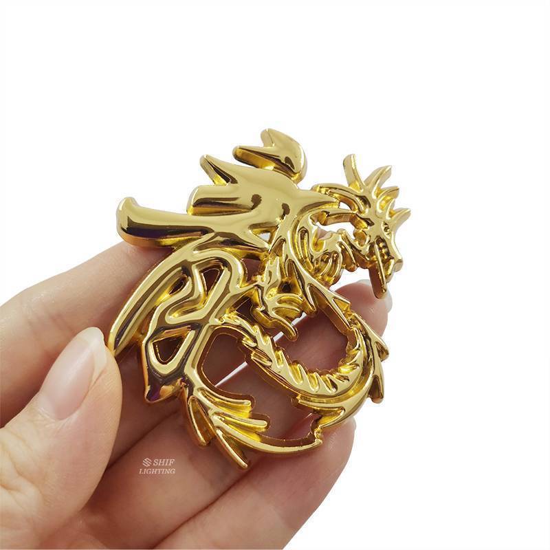 1 Miếng dán trang trí xe hơi hình rồng Trung Hoa bằng kim loại