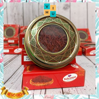 Nhụy hoa nghệ tây saffron, saffron bahraman super negin hộp thiếc 1gr chính hãng Iran